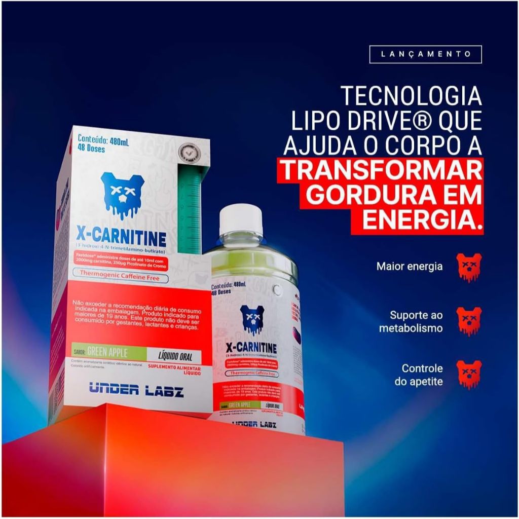 X-Carnitine Liquid Termogênico 480ml Under Labz