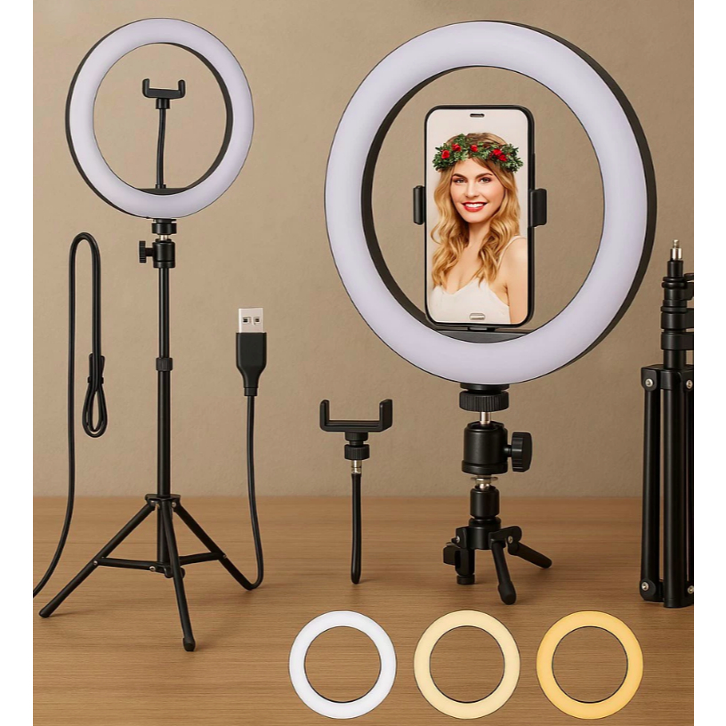 Ring Light Iluminador 10 Polegadas com Tripé Profissional Led Selfie para Celular Profission Premium | Shopee Brasil