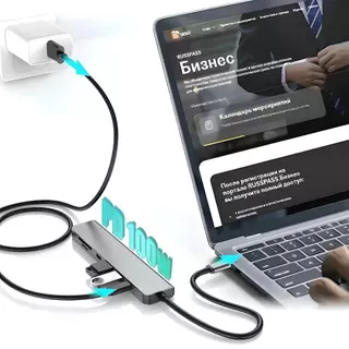 Hub Adaptador 7 Em 1 Tipo C | USB 3.0 e USB-C | Multiportas para PC