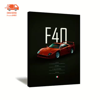 Quadro Decorativo Ferrari F40 Carro Esportivo MDF Premium Especificações Ideal Para Sala,Quarto,Escritório Compre Agora!