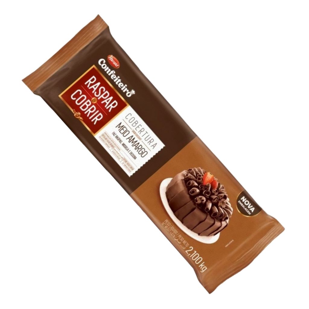 Barra Cobertura Raspar e Cobrir Sabor Chocolate Branco Confeiteiro 2,100Kg Raspar e Modelar Harald