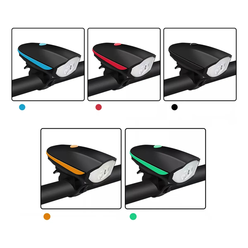 Farol Lanterna Bike Recarregável Usb C/ Buzina 140db Fy-058 R-52