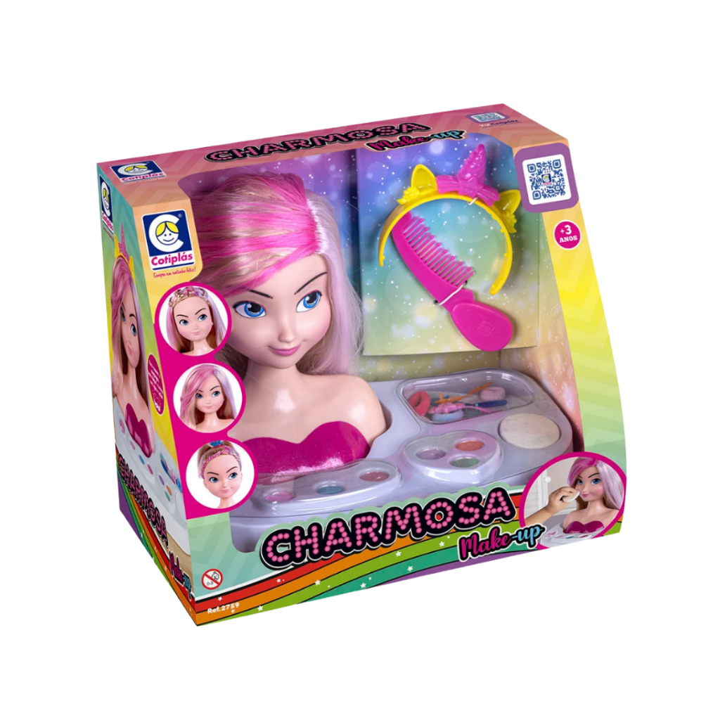 Boneca Charmosa, Para Maquiar e Pentear - Cotiplás | Shopee Brasil