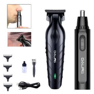2 em 1 Maquina Corte Cabelo Acabamento e Maquininha Profissional Nariz Orelha Aparador Daling DL-1808