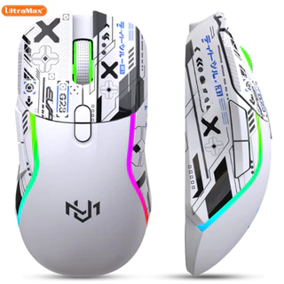 Mouse Gamer Sem Fio 2.4GHz + Bluetooth 5.0 RGB Recarregável