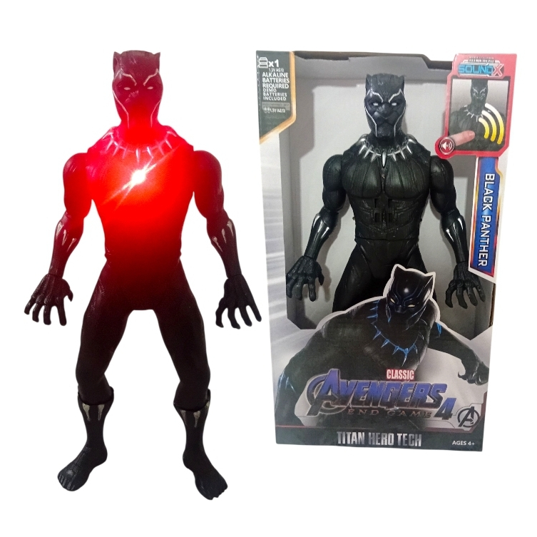 Boneco Pantera Negra Grande 30 Cm Articulado Com Luz E Som De Batalhas ...