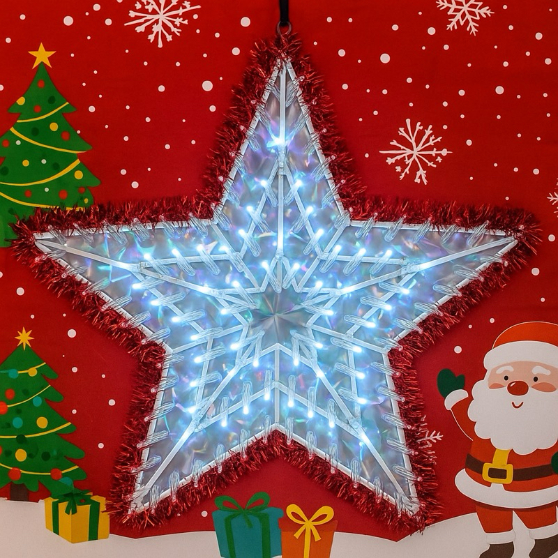 Estrela de Natal Led 50cm Grande 110V Pisca Pisca Digital Enfeite ...