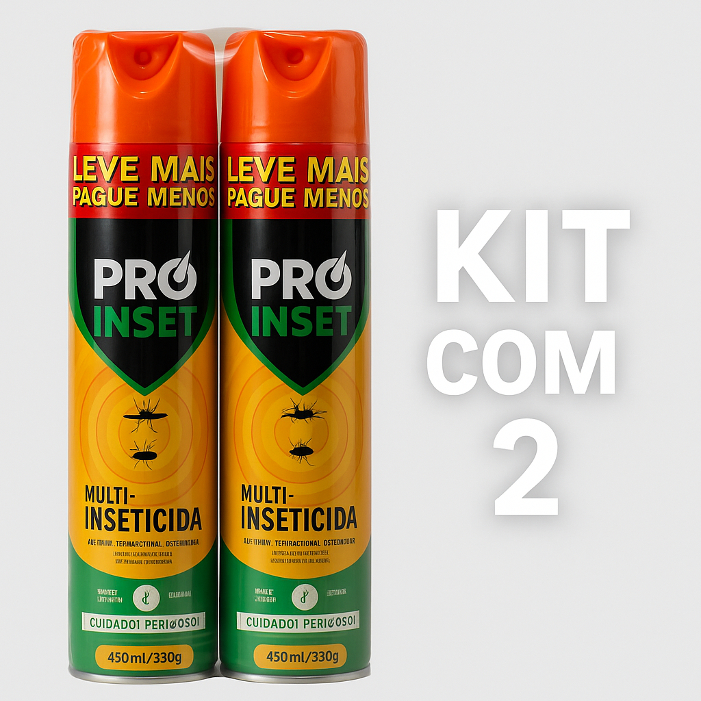 Inseticida Aerossol Multiuso PRO Inset 450ml – Embalagem Econômica com ...