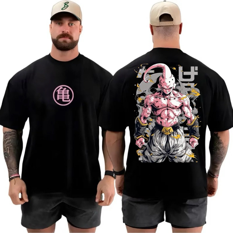 Camisa Oversized Dragon Ball Z Kid Buu Majin Buu Estampa | T-Shirt Anime Mangá Otaku Streetwear Unissex