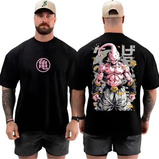 Camisa Oversized Dragon Ball Z Kid Buu Majin Buu Estampa | T-Shirt Anime Mangá Otaku Streetwear Unissex