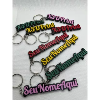 Kit Chaveiro Personalizado em 3D Com Seu Nome / Variedade de Cores / Presente ou Lembrancinha