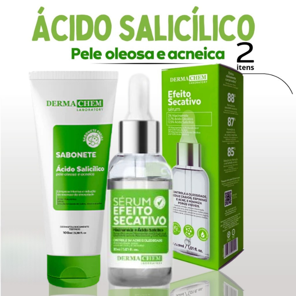 Kit Acne Espinha Dermachem Sabonete Ácido Salicílico Controle de ...