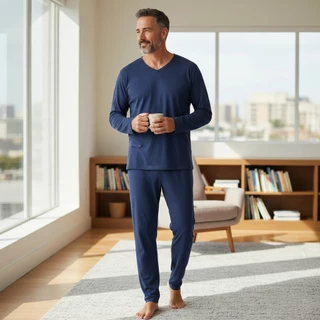 Pijama Longo Adulto Masculino Manga Comprida E Calça Inverno em Oferta na Shopee