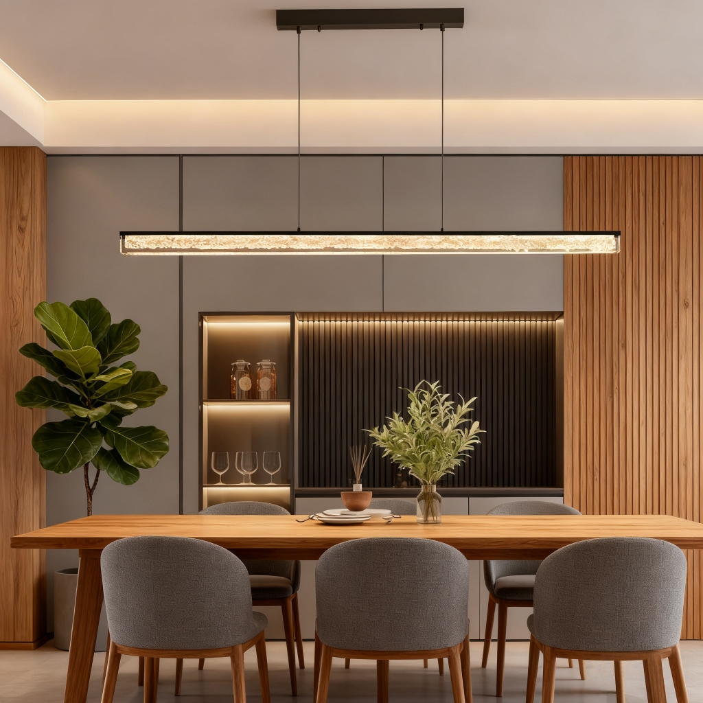 Luminária de LED 116CM Lustre Para Sala de Jantar Luxury Hanging Bivolt 3 Cores Luminária de Teto Moderno Decoração