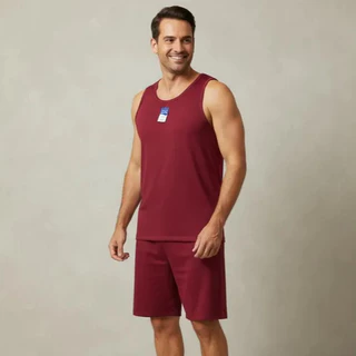 Pijama Masculino Adulto Curto Camiseta Conjunto Verão Regata e Short Malha em Oferta na Shopee