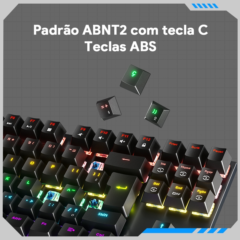 ZIFRIEND KY400 Teclado Mecânico Com Fio LED Gamer Escritório