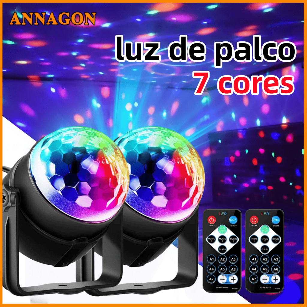 Globo LED RGB com Sensor de Som USB e Controle Remoto Luzes para Festas ...