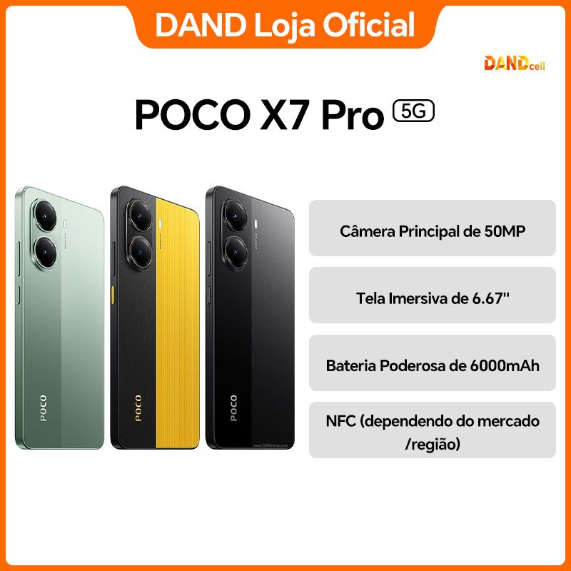 Smartphone Xiaomi Poco X7 Pro 512GB / 256GB 5G Versão Global NFC Original