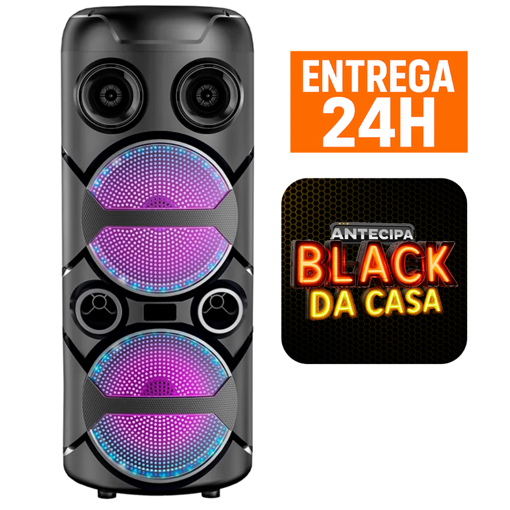 Caixa de Som Portátil Sumay Ravena 400W RMS com Controle Bluetooth ...