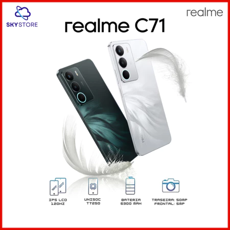 Realme C71 NFC 4G Tela 6 67 120Hz Câmera 50MP Bateria 6300mAh com Carga Rápida Versão Global