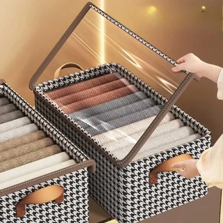Caixa De Armazenamento De Roupas Arrumados Grade Para Íntimas E Calças,com tampa em Oferta na Shopee