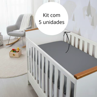 Kit 5 Lençol Para Berço Bebê Padrão Americano com Elástico Percal 400 fios Alta Qualidade em Oferta na Shopee