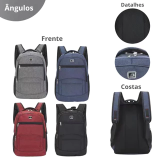 Mochila Masculina Resistente Impermeável Material Premium Executivo Trabalho Escola Faculdade