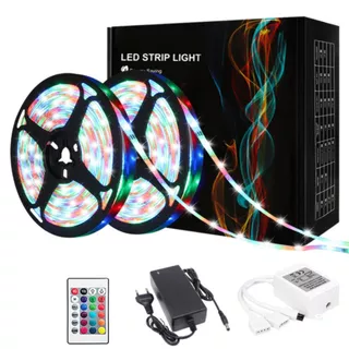 Fita 5M 10M metros Led 2835 Rgb LED Controle Remoto Com Fonte IP65 IP20 decoração colorida natal em Oferta na Shopee