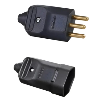 Plug 3 Pinos 20a Macho E Femea Pld2-3 Preto Margirius Preto