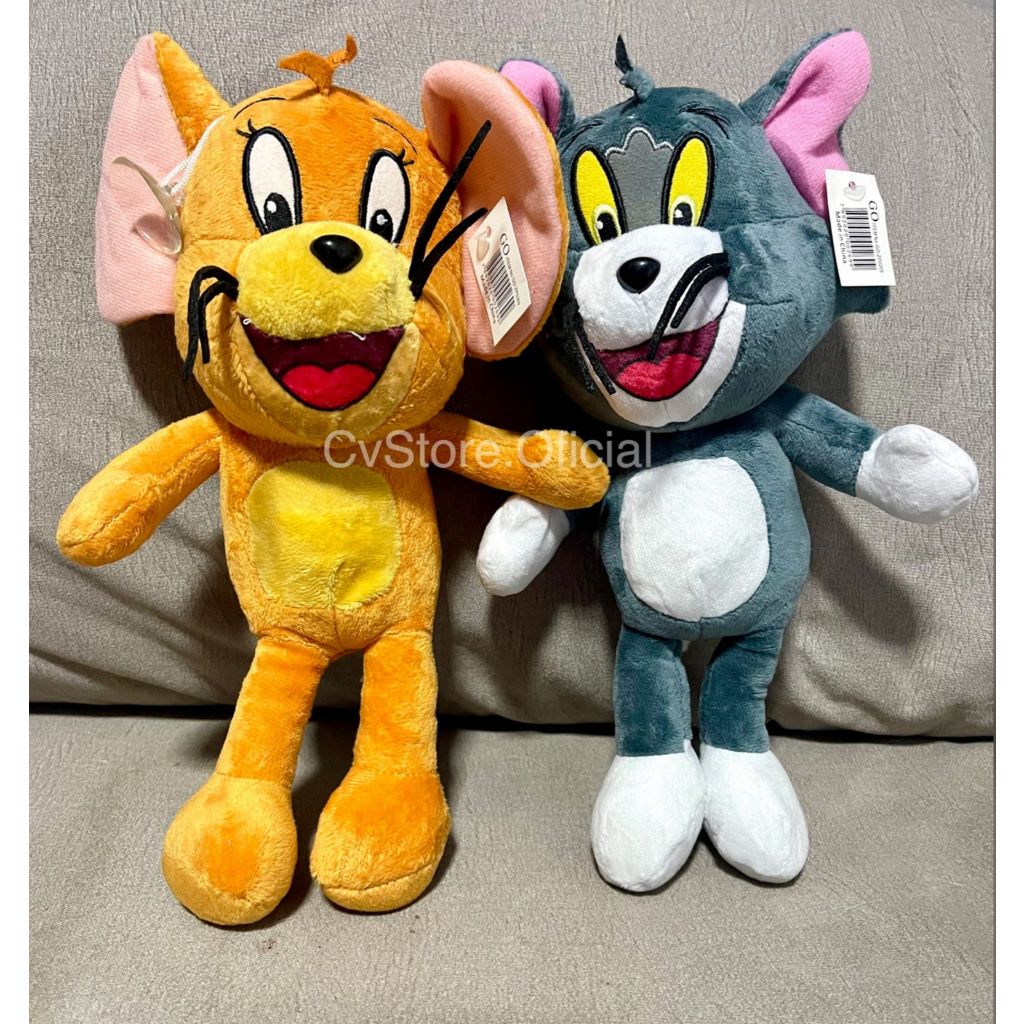 Brinquedo Pelucia Tom E Jerry C/ Som Desenho Personagens Presente ...