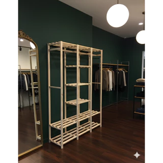 Armário Arara Closet Expositora - Madeira Pinus 170x140
