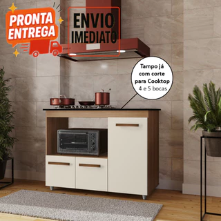 Balcão Cooktop ANA com Espaço para Forno e 3 Portas
