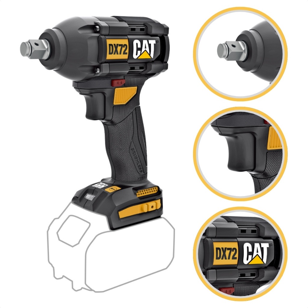 Chave Impacto Bateria Profissional 1/2 Brushless Caterpillar DX72B