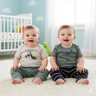 Kit 4 Peças Carter's Body + Camiseta + 2 Calças Dinossauro Bebê em Oferta na Shopee