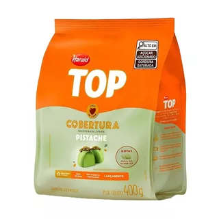Cobertura Fracionada Chocolate Sabor Pistache em Gotas TOP 400g Harald