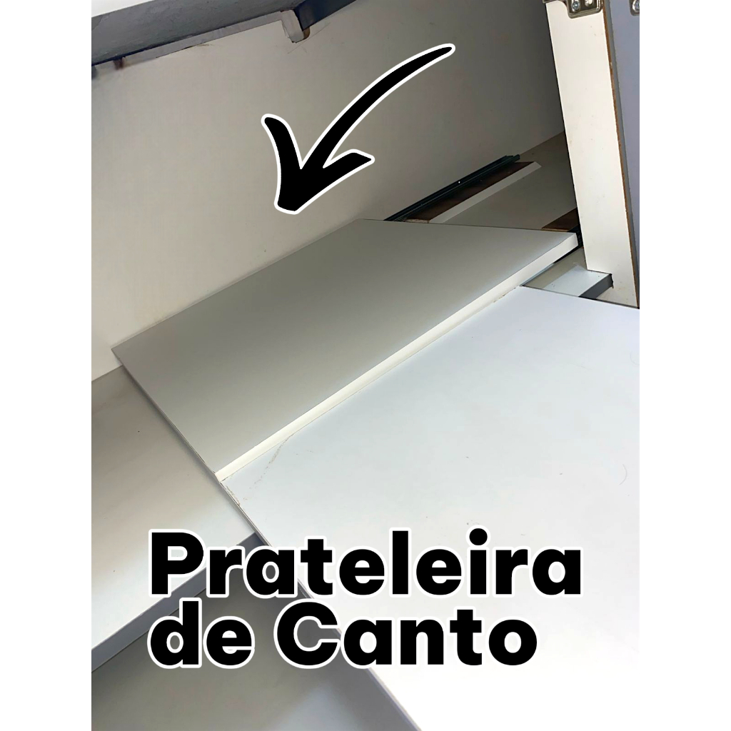 Prateleira Extensivel De Canto ou Frente corrediça Telescópica Mdf
