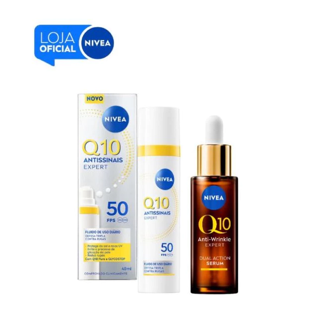 Kit Nivea Q10 com embalagem branca e azul