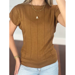 Blusa Tricot Modal Berlim Canelada Fina Verão