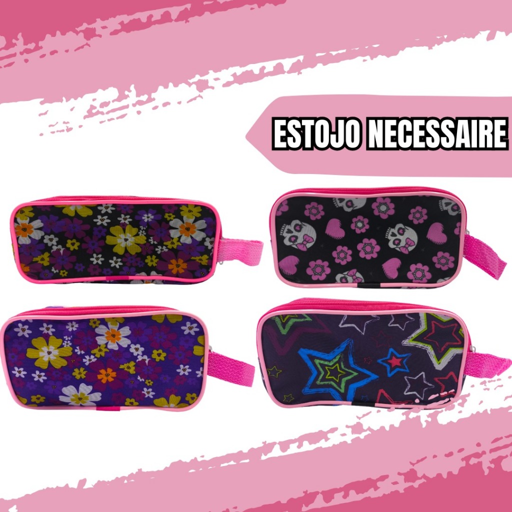 Estojo - Necessaire Duplo – Estampas Sortidas Divertidas