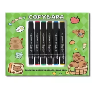 livro de colorir com canetinha touch 6 unidades capivara desenho caderno livrinho by lily loja em Oferta na Shopee