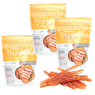 Petisco Natural Tiras De Frango Slice Just Germanhart  Para Cachorros Cães E Gatos 55g - Saboroso em Oferta na Shopee
