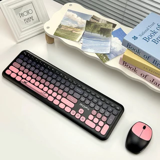 Teclado e mouse sem fio USB wirelessn Macarons Colorido MOFII Candy