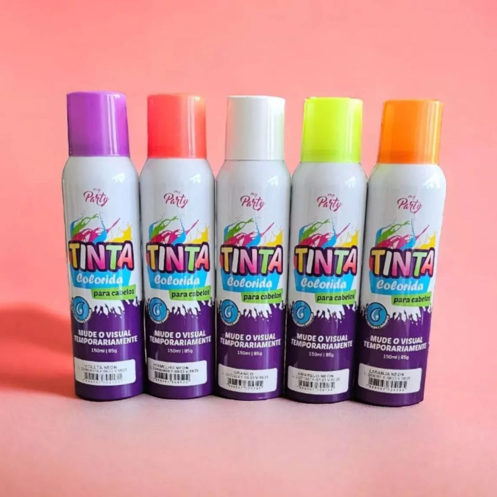 Spray Para Colorir Cabelo My Party 150ml Cores variados com cada estilo ...