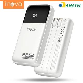 INOVA Carregador Power Bank Portátil Carregador de Bateria Externo Embutido 2 Cabos 20000mAh