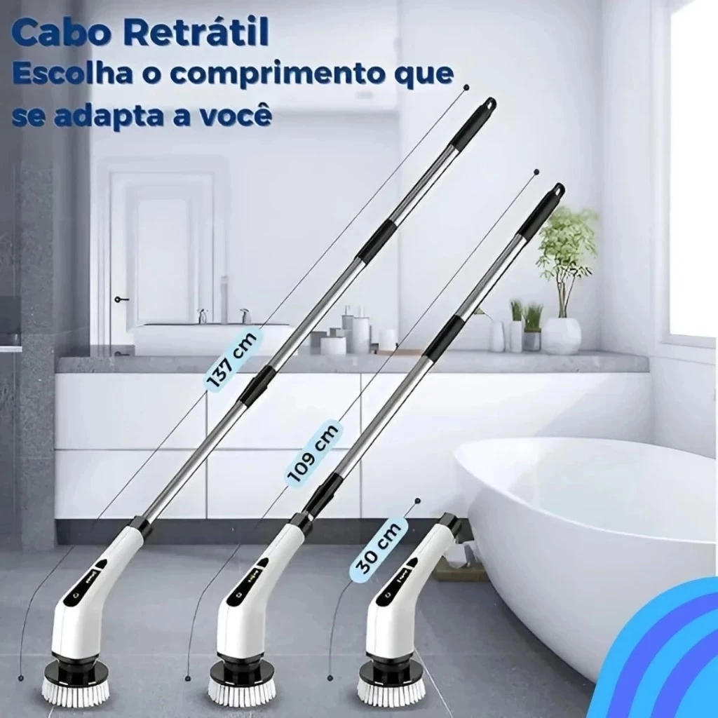 Escova de limpeza ajustável para janelas, banheiros e cozinhas - Ferramentas recarregáveis 9 em 1 - Imagem 2