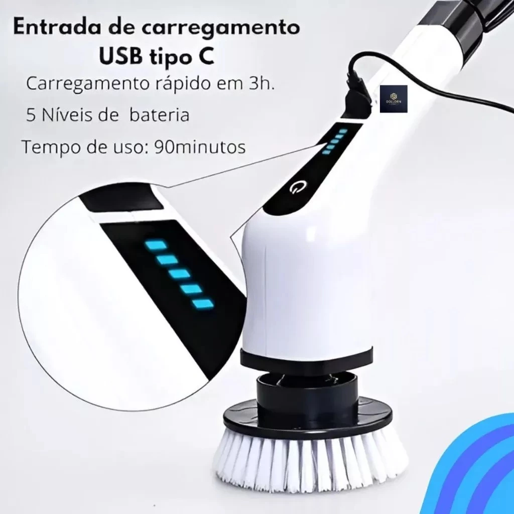 Escova de limpeza ajustável para janelas, banheiros e cozinhas - Ferramentas recarregáveis 9 em 1 - Imagem 4