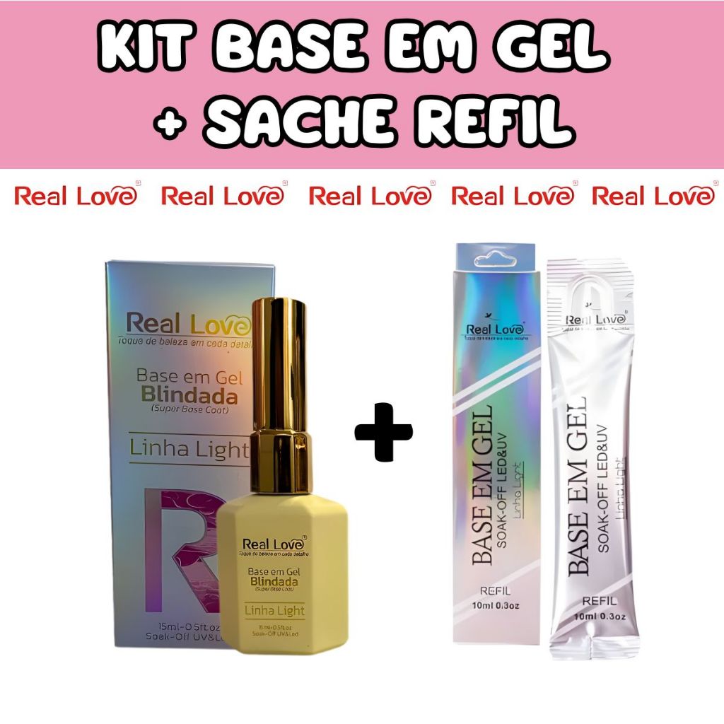 KIT BASE EM GEL BLINDADO 15ml + SACHE REFIL BASE EM GEL 10ml ...