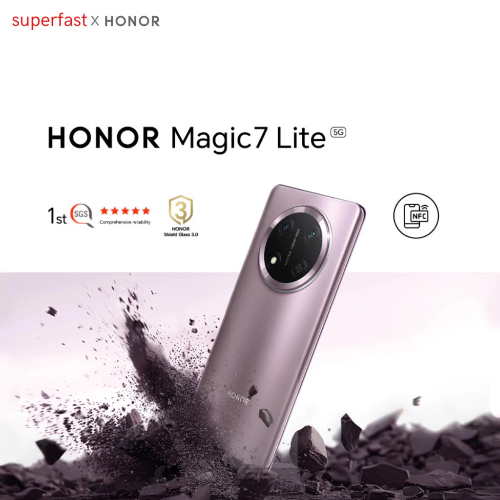 Honor Magic 7 Lite 5G X9C 256GB 12 512GB 12GB RAM Processador Snapdragon 6 Gen 1 Bateria 6600mAh Versão Global