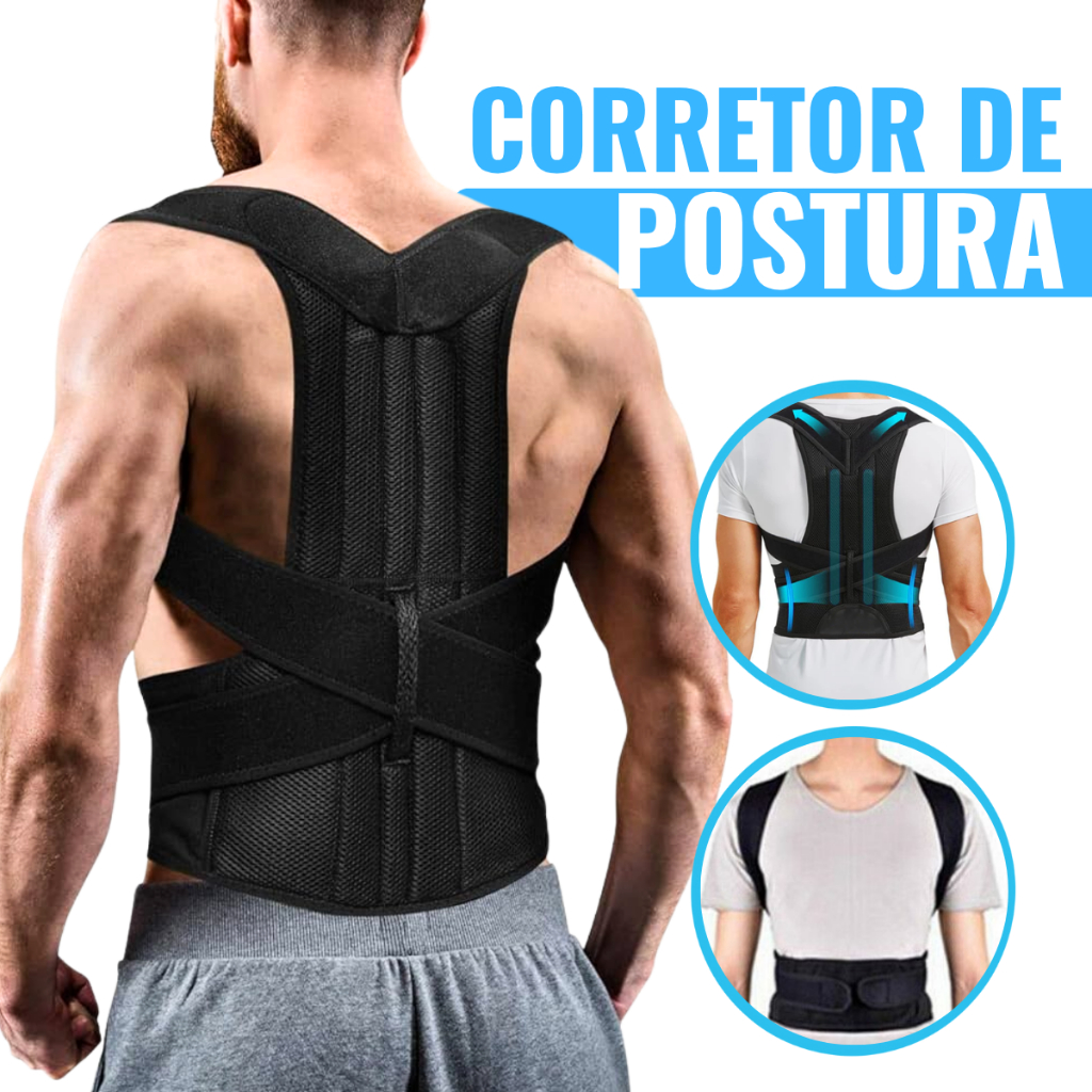 Corretor Postura Cinta Postural Ajustável Para Coluna Corrigir Postura ...