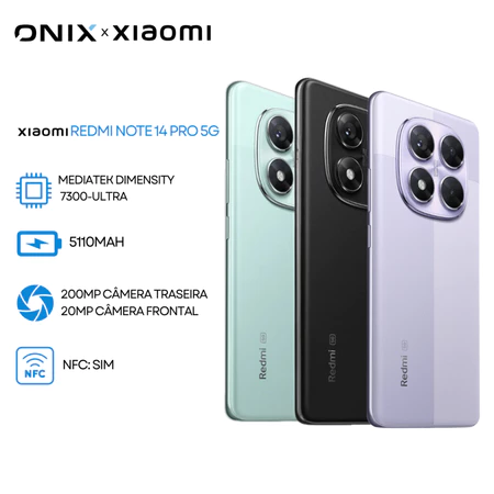Xiaomi Redmi Note 14 Pro 5G 256GB 8GB RAM 512GB 12GB RAM Câmera 200MP Processador MediaTek Dimensity 7300 Ultra VERSÃ